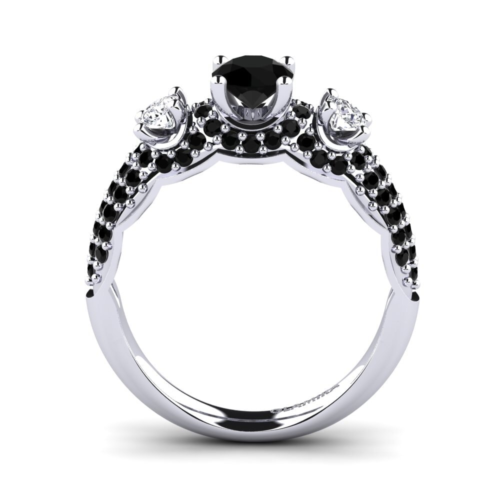 Black Diamond Engagement Ring Lilava