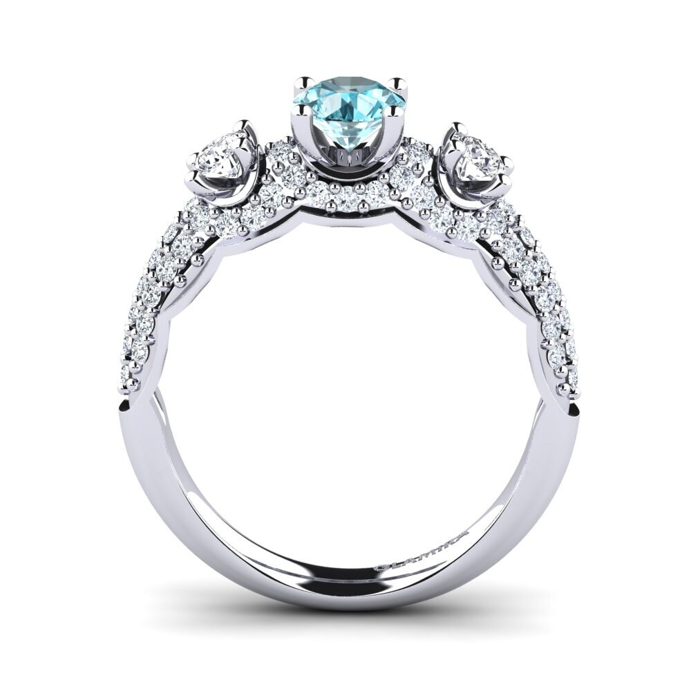 Blue Zircon Engagement Ring Lilava