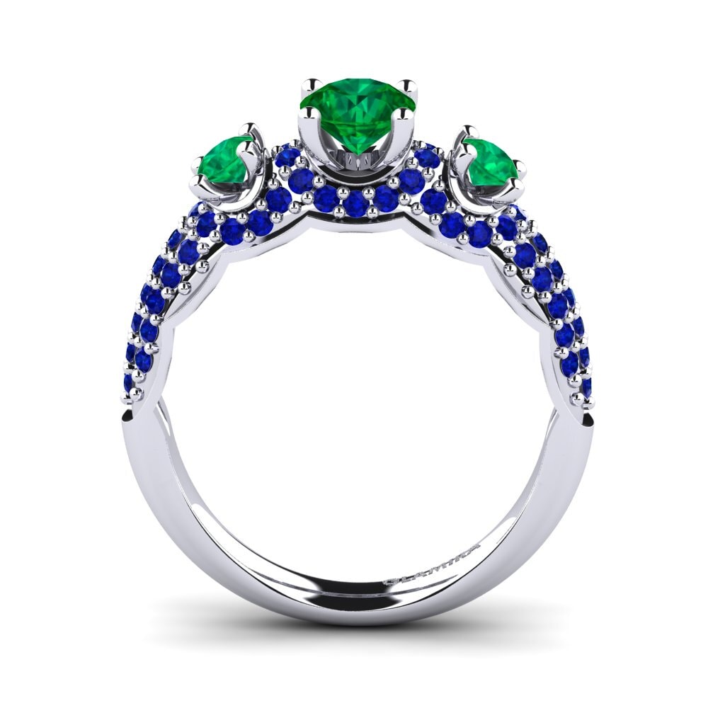Emerald (Lab Created) Engagement Ring Lilava