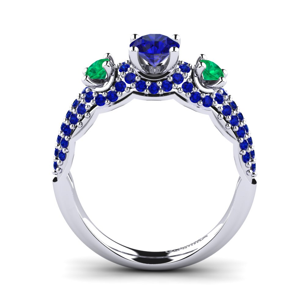 Sapphire (Lab Created) Engagement Ring Lilava