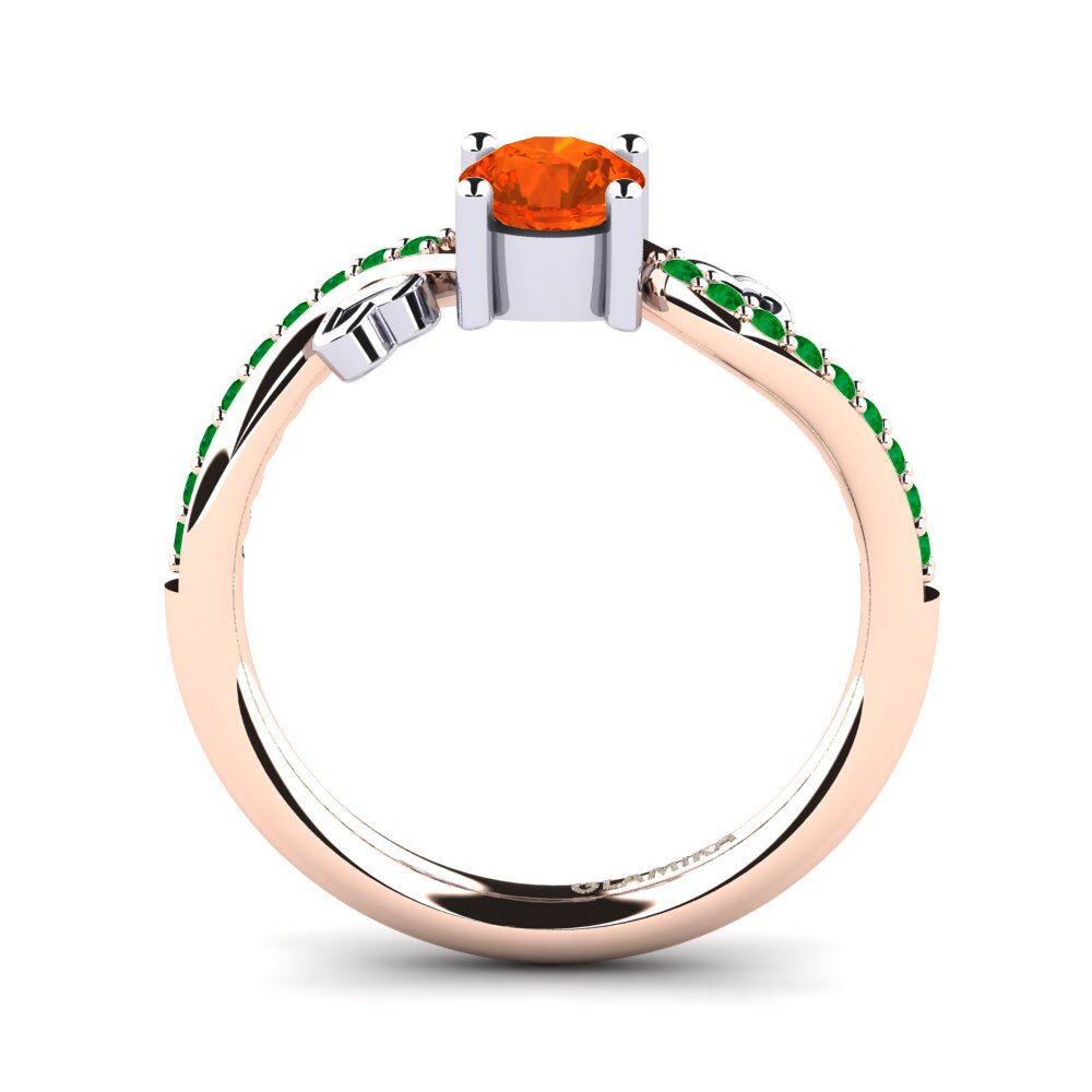 14ct Rose / White Gold Fire-Opal Engagement Ring Mabule