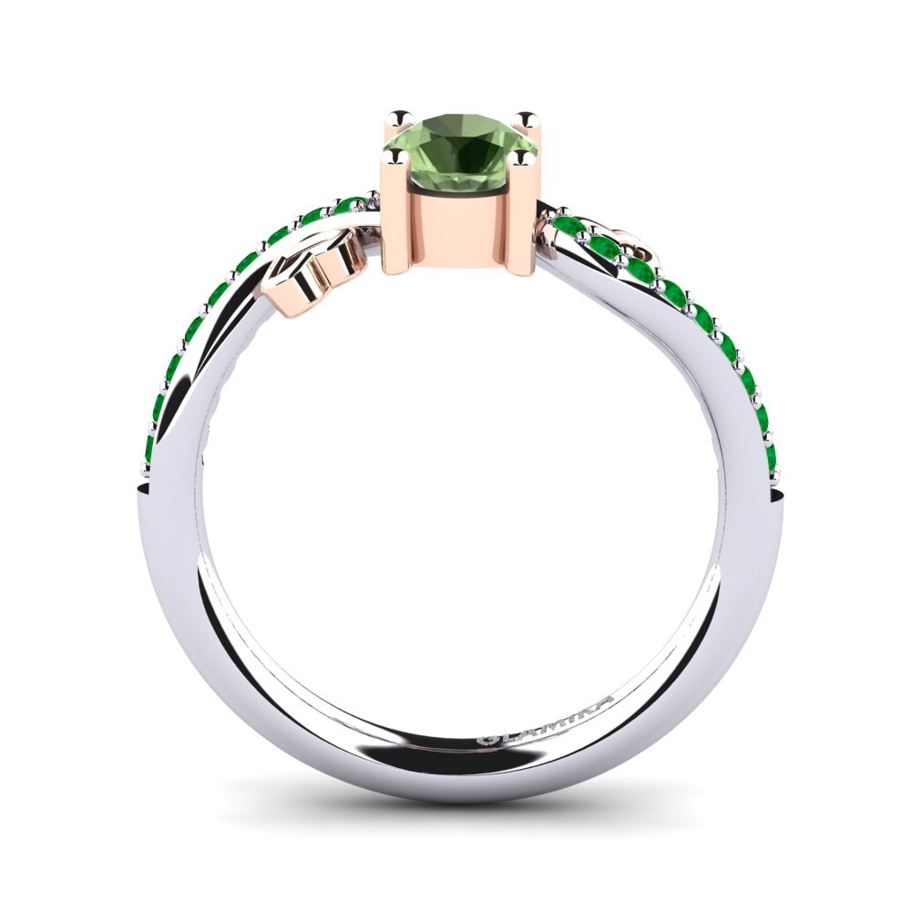 14ct White / Rose Gold Green Sapphire Engagement Ring Mabule