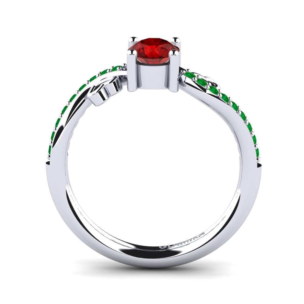 18ct White Gold Ruby (Lab Created) Engagement Ring Mabule