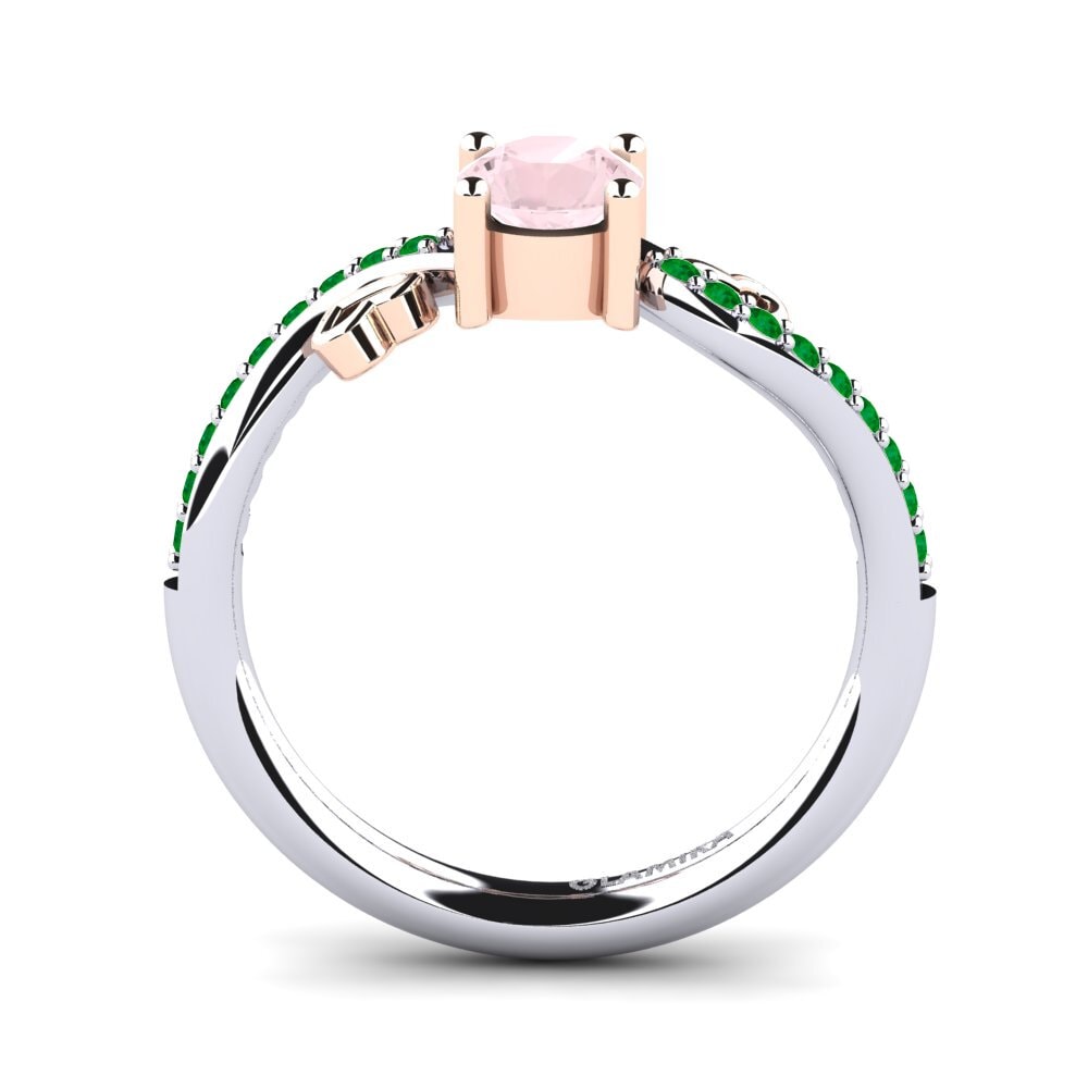 14ct White / Rose Gold Rose Quartz Engagement Ring Mabule