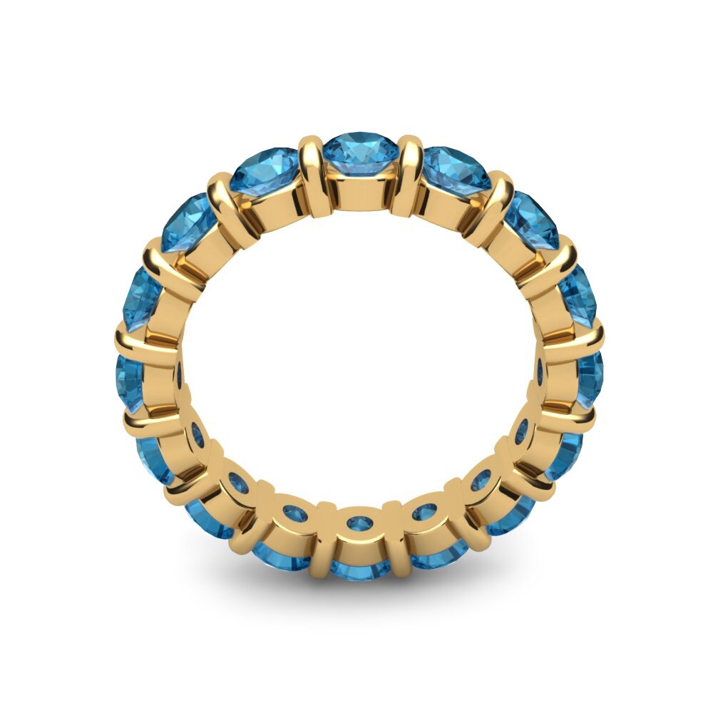 9ct Yellow Gold Blue Topaz Ring Irene