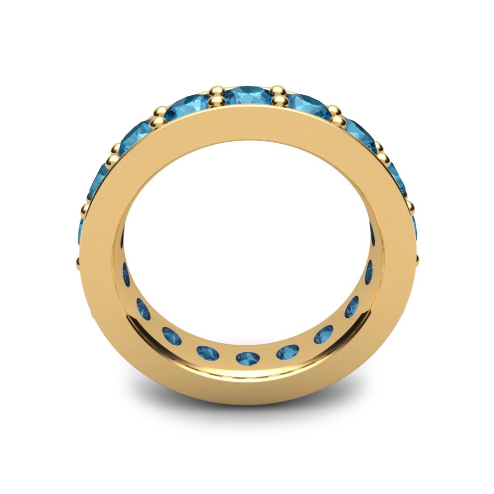 9ct Yellow Gold Blue Topaz Ring Sonia
