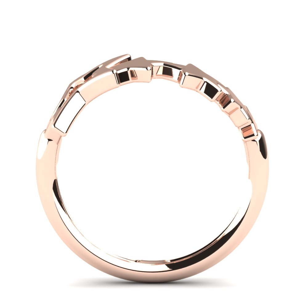 14k Oro Rosa Anillo Abavas
