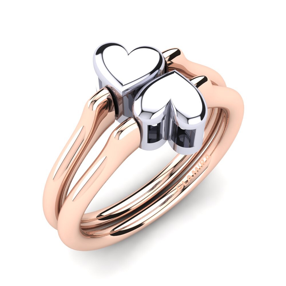 14ct Rose & White Gold Black Onyx Ring Abequa