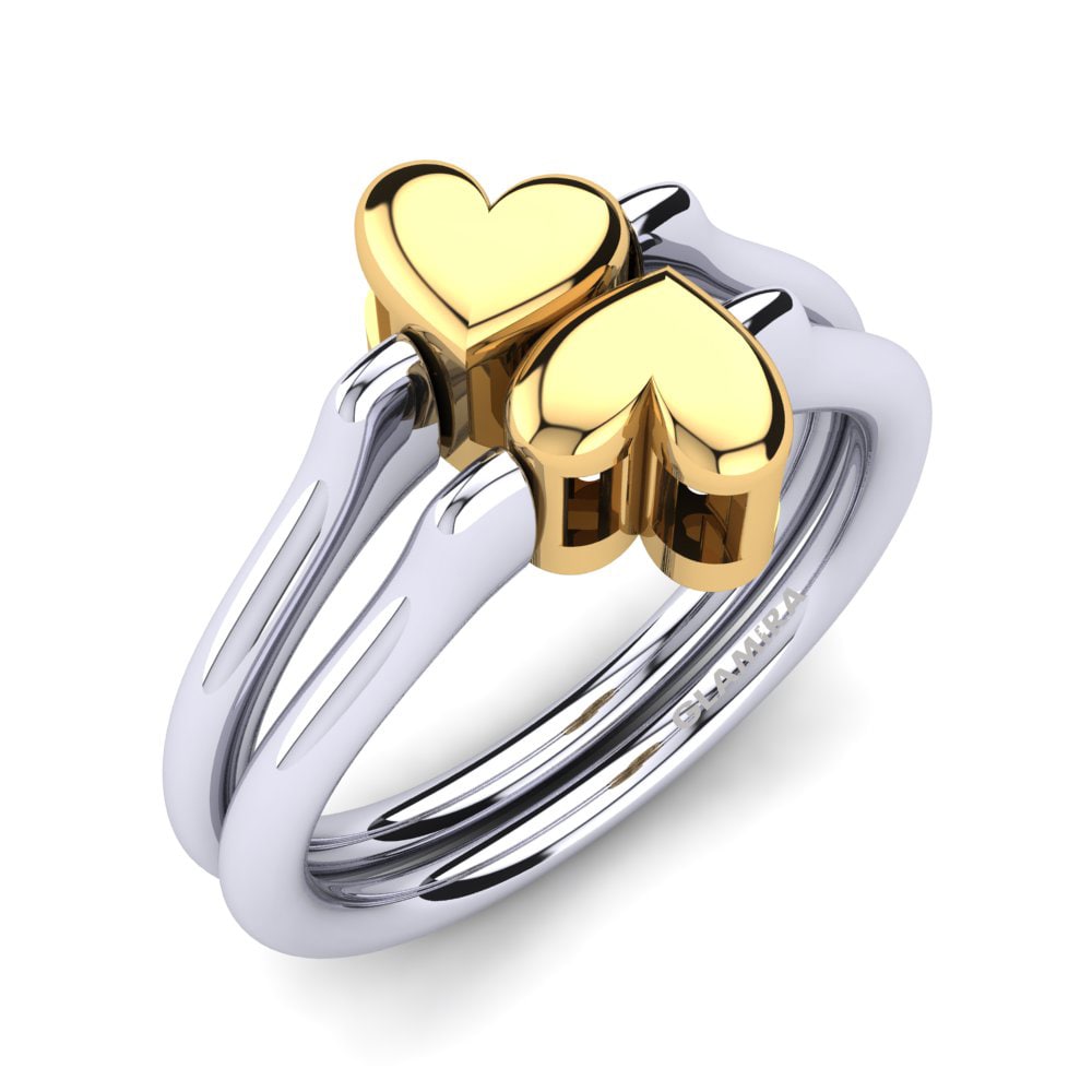14ct White & Yellow Gold Emerald Ring Abequa