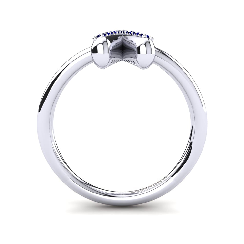 White Silver Dark Blue Zirconia Knuckle Ring Accalia