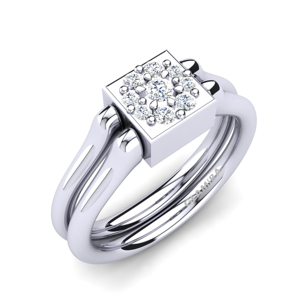 950 Palladium Aquamarine Ring Addiena