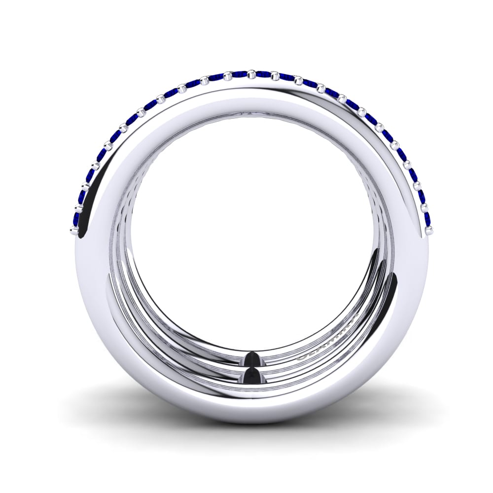White Silver Dark Blue Zirconia Knuckle Ring Adelpha