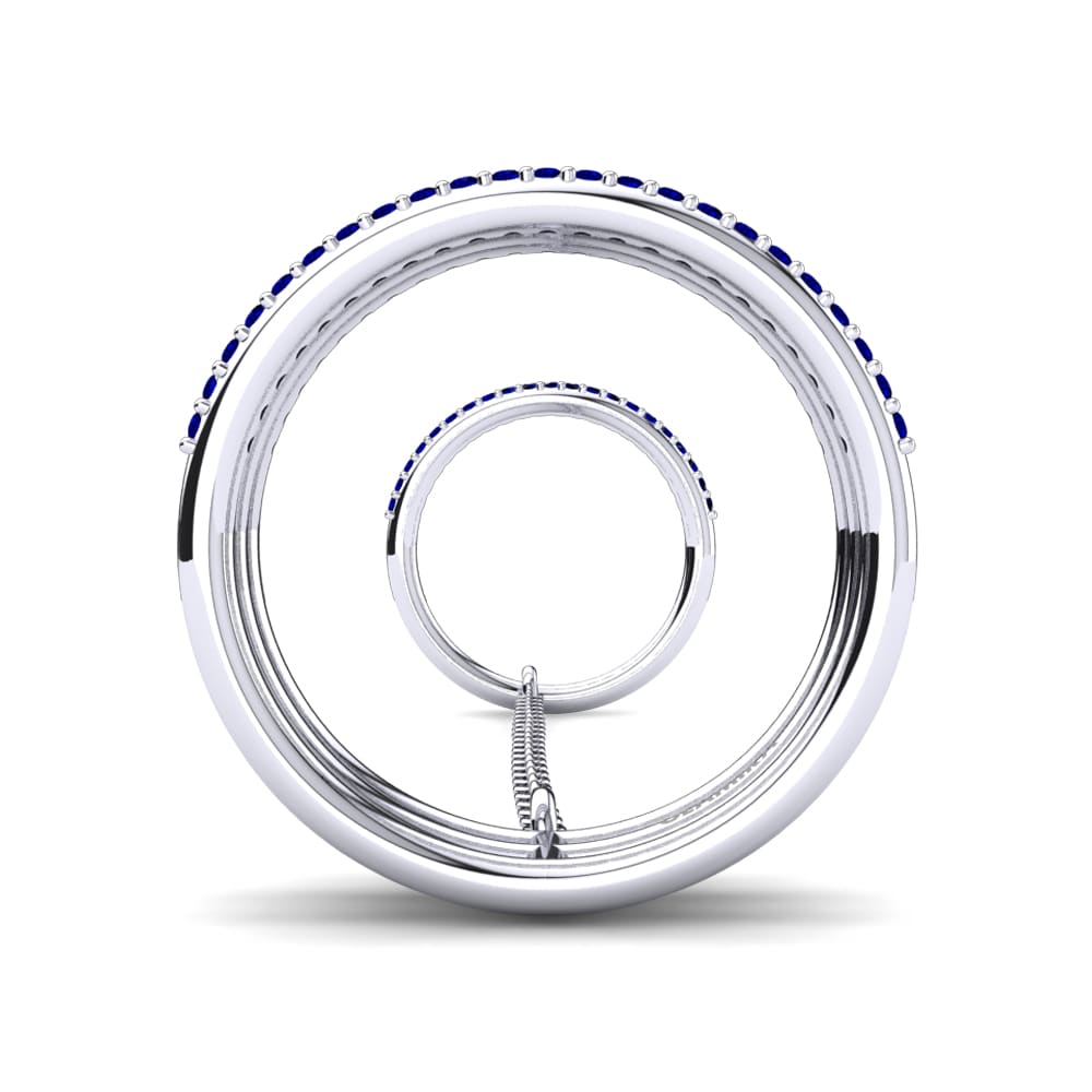White Silver Dark Blue Zirconia Knuckle Ring Agethie