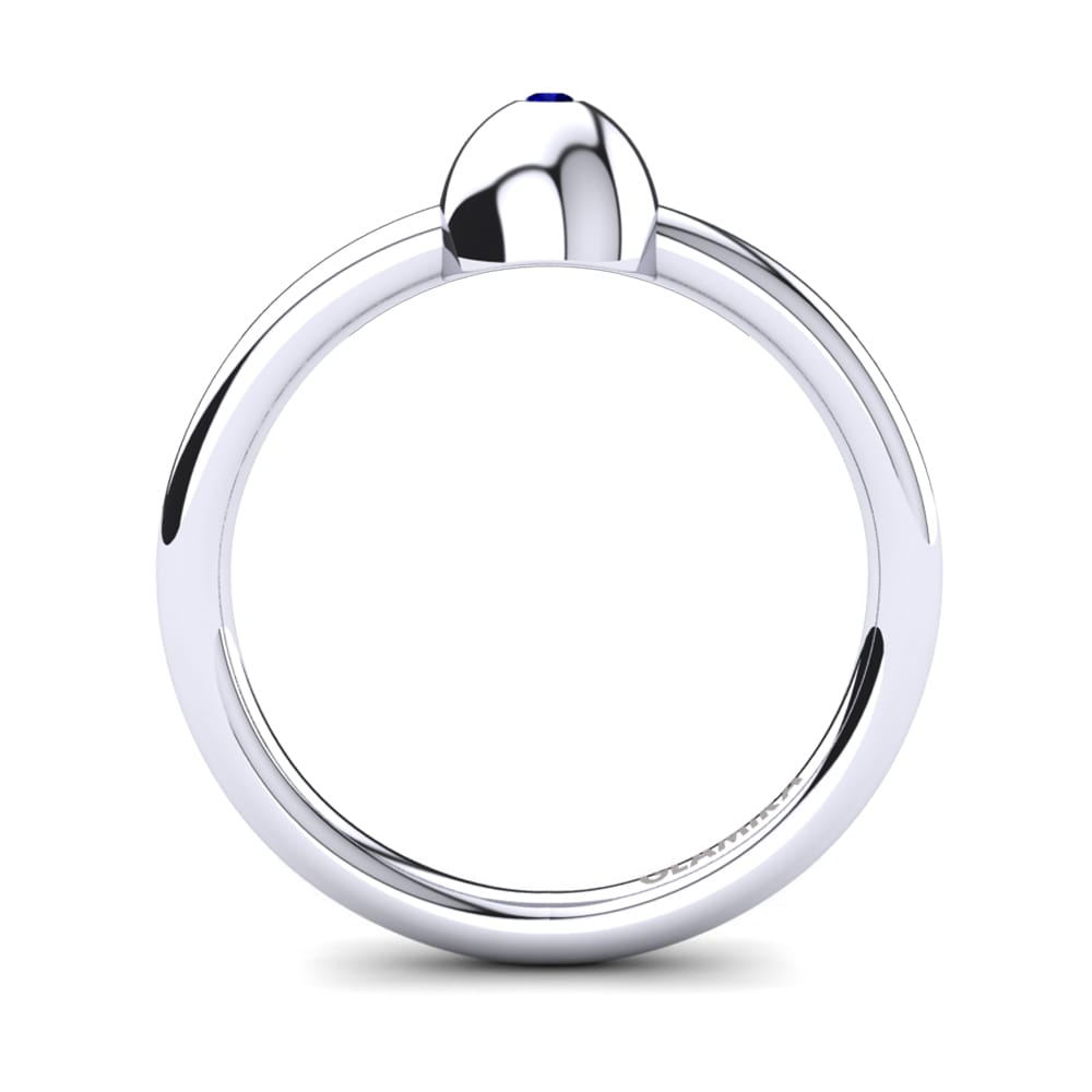 White Silver Dark Blue Zirconia Knuckle Ring Alannis