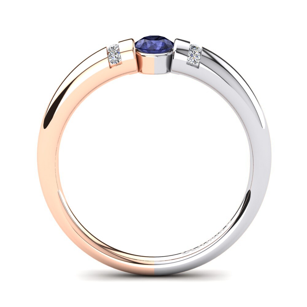 18k Rose & White Gold Tanzanite Engagement Ring Amadora