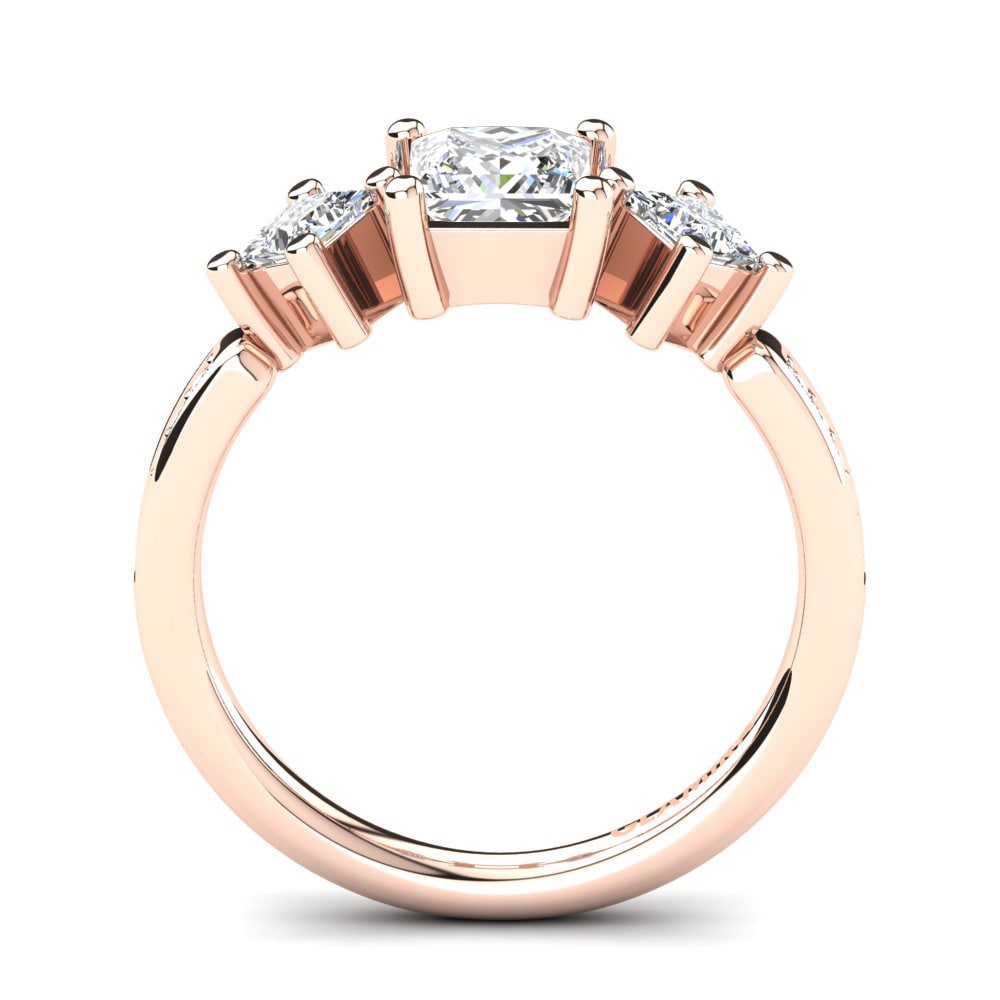 Rotgold 750 Prinzess Verlobungsringe Amary