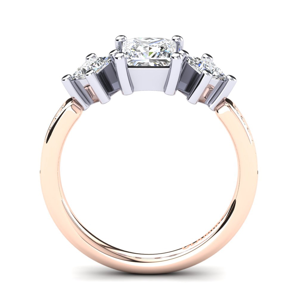 Zafiro blanco Anillo de compromiso Amary