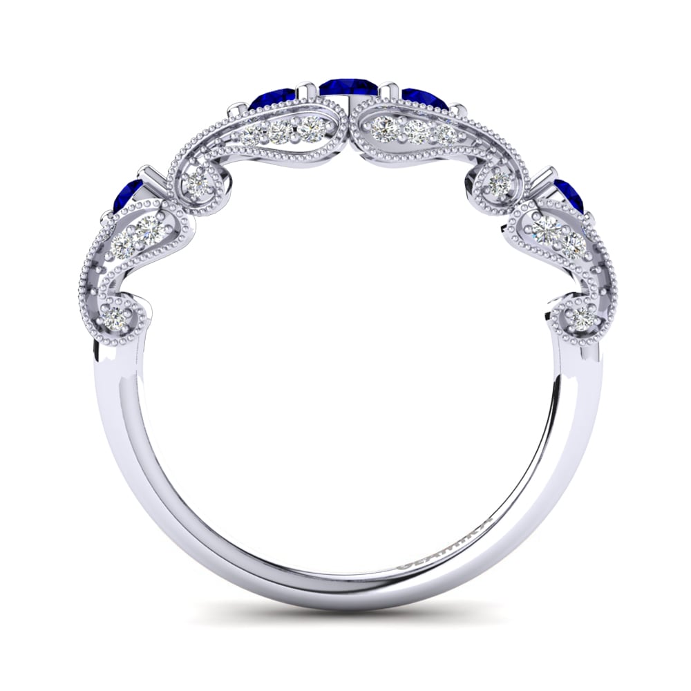 Dark Blue Zirconia Engagement Ring Ambrogia