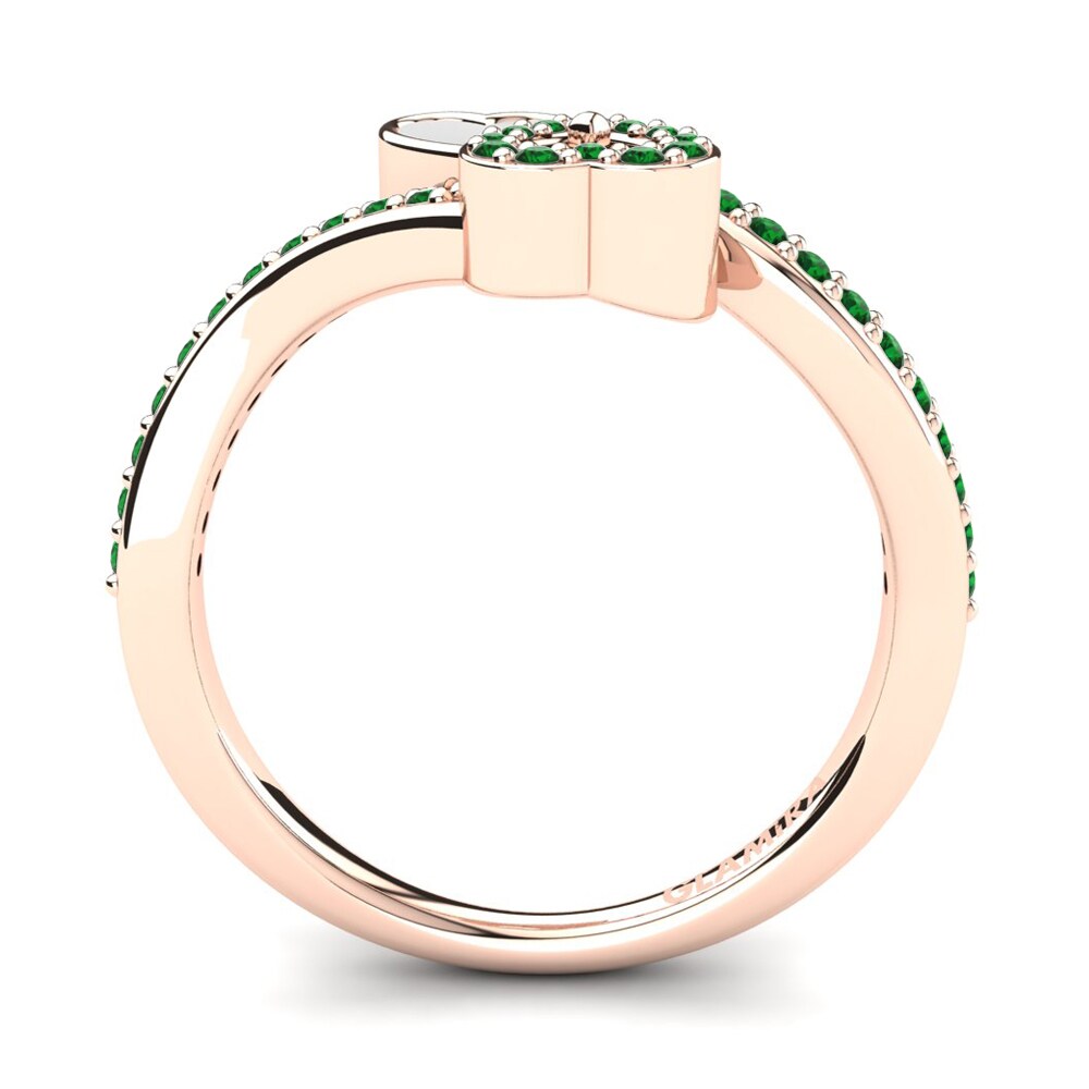 14ct Rose Gold Green Zirconia Ring Annarasa