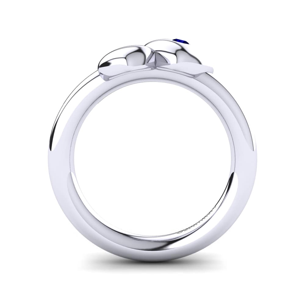 White Silver Dark Blue Zirconia Knuckle Ring Anthia