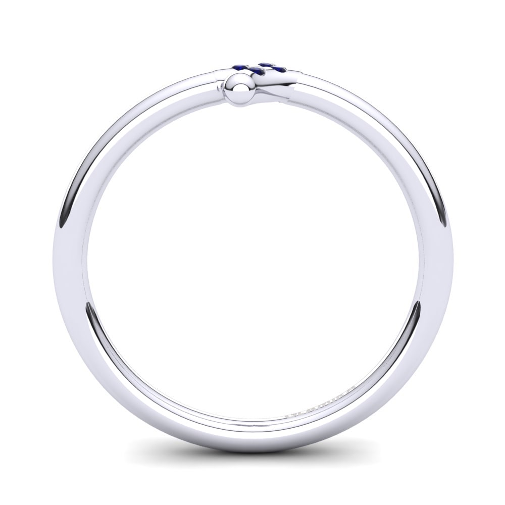 White Silver Dark Blue Zirconia Knuckle Ring Artois