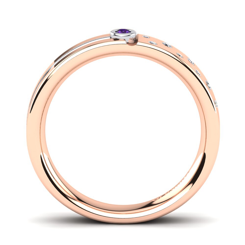 18ct Rose & White Gold Amethyst Men's Ring Bellanca