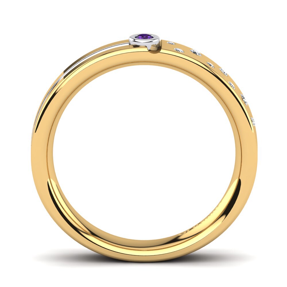 14ct Yellow & White Gold Amethyst Men's Ring Bellanca