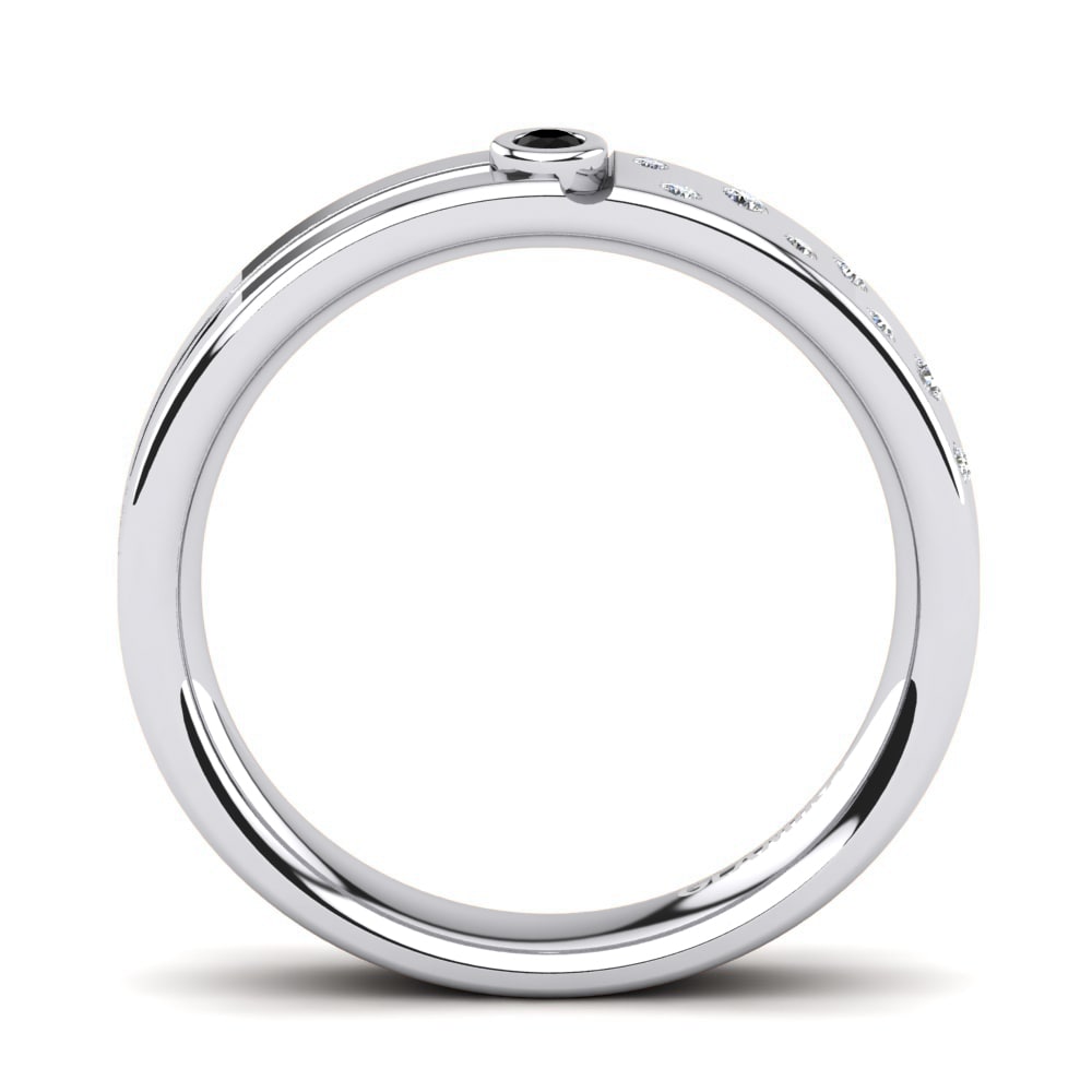 White Silver Black Onyx Men's Ring Bellanca