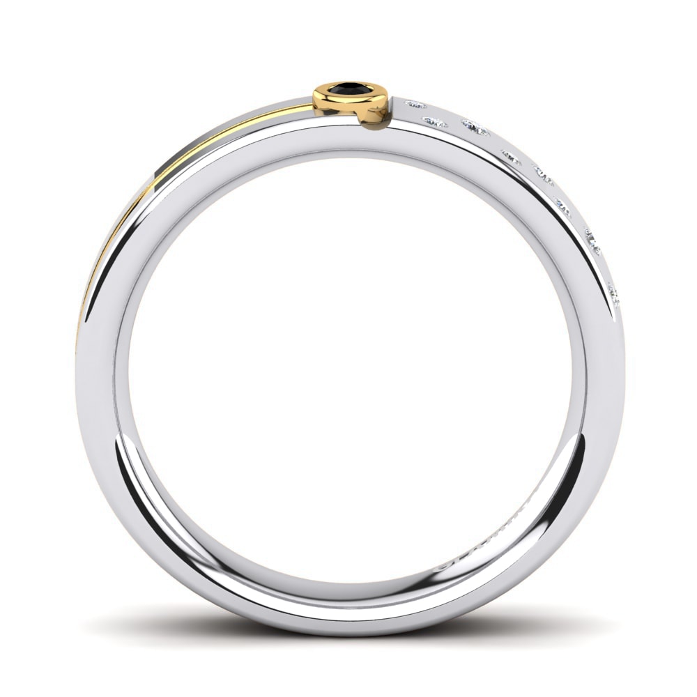 18ct White & Yellow Gold Black Onyx Men's Ring Bellanca