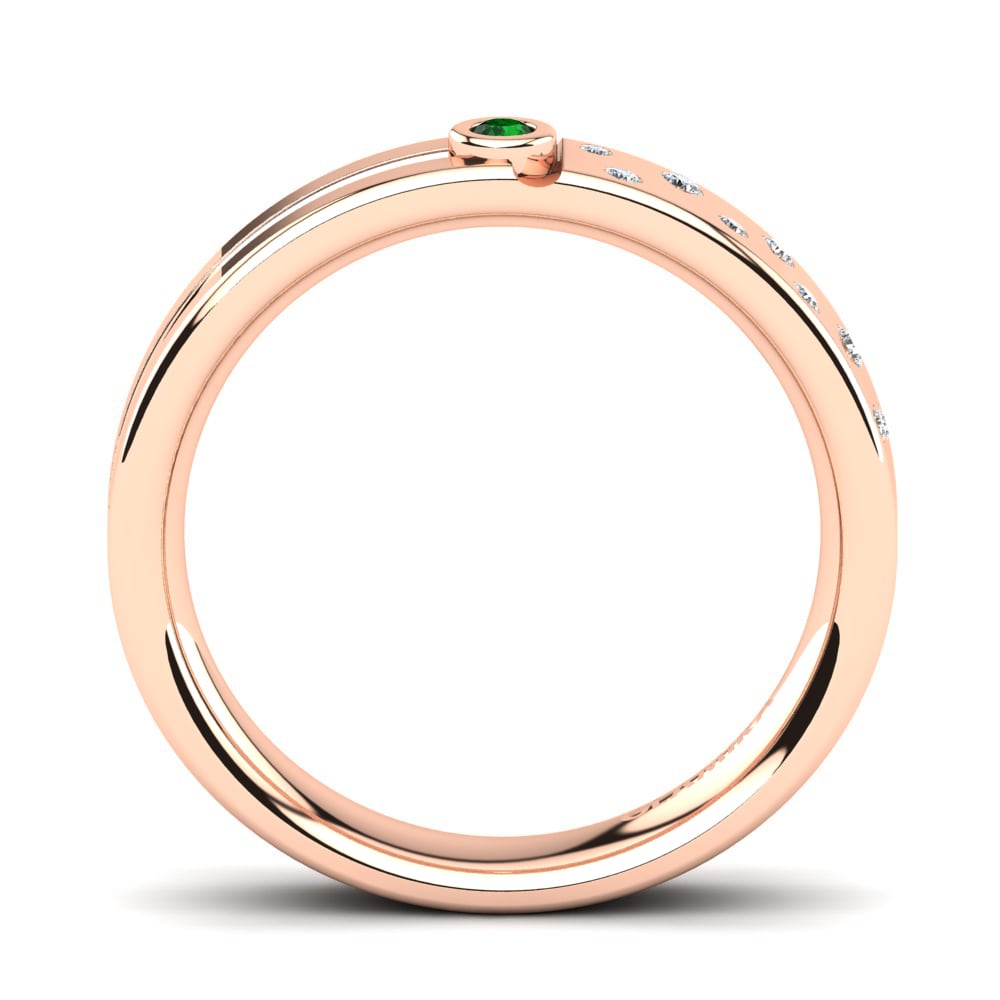 14ct Rose Gold Green Zirconia Men's Ring Bellanca