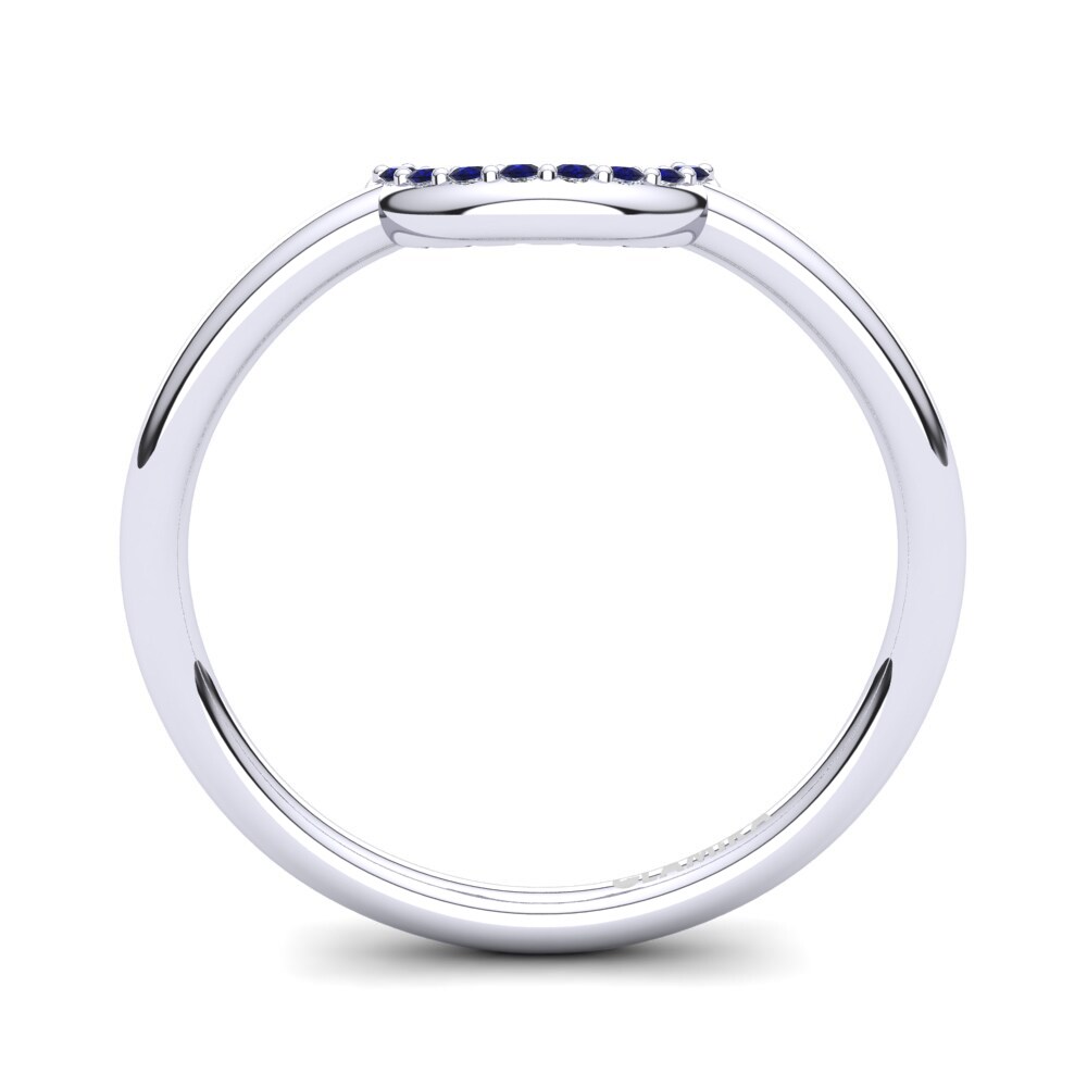 White Silver Dark Blue Zirconia Knuckle Ring Berith