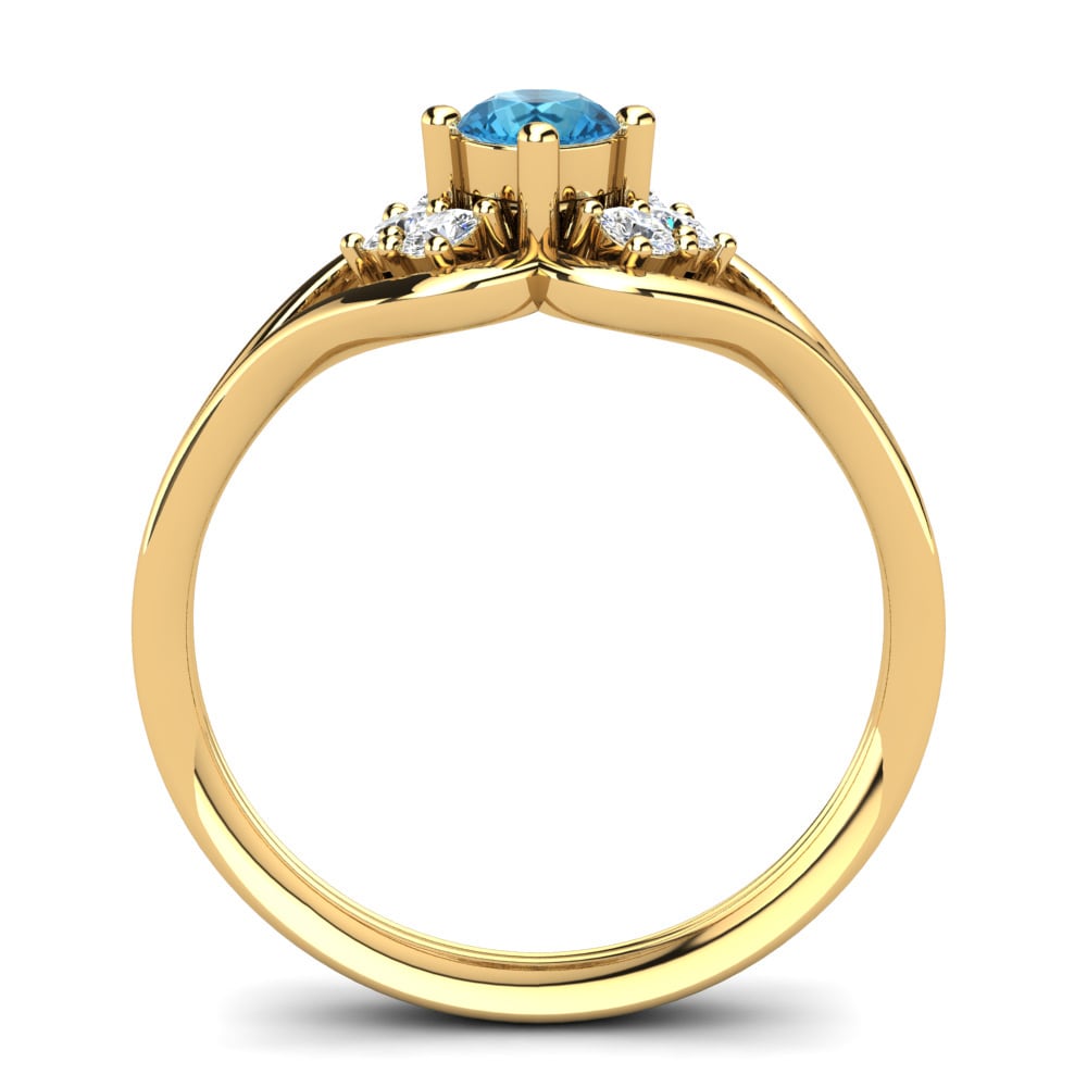 9ct Yellow Gold Blue Topaz Ring Bernelle