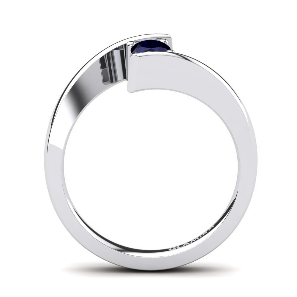 Dark Blue Zirconia Engagement Ring Bernice