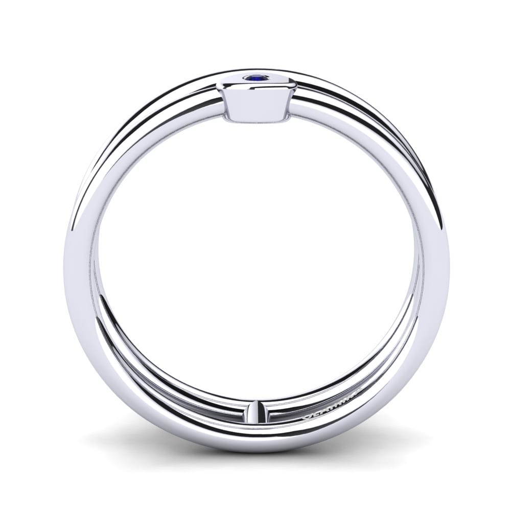 White Silver Dark Blue Zirconia Knuckle Ring Bertille