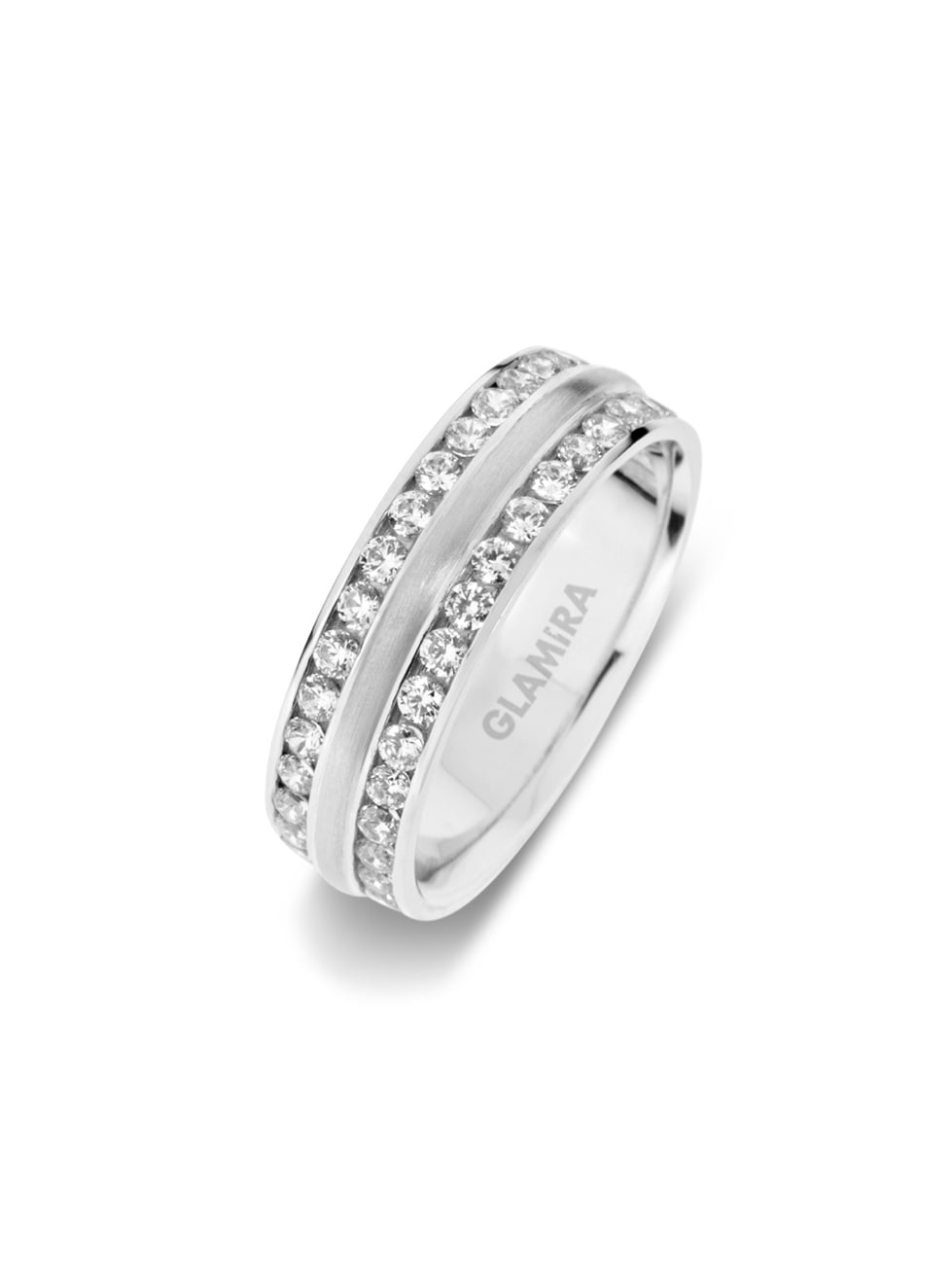 Memoire Women’s Wedding Rings Samenring White Loom 585 White Gold Diamond