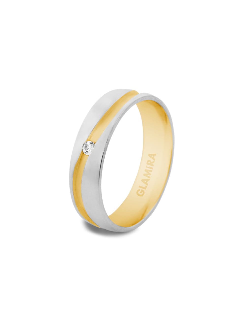 Weiß & Gelbgold 375 Labor-gezüchteter Diamant Damen trauring Heavenly Glitz
