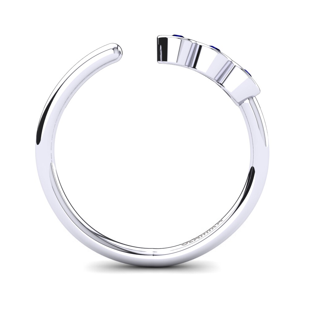 White Silver Dark Blue Zirconia Knuckle Ring Chayse