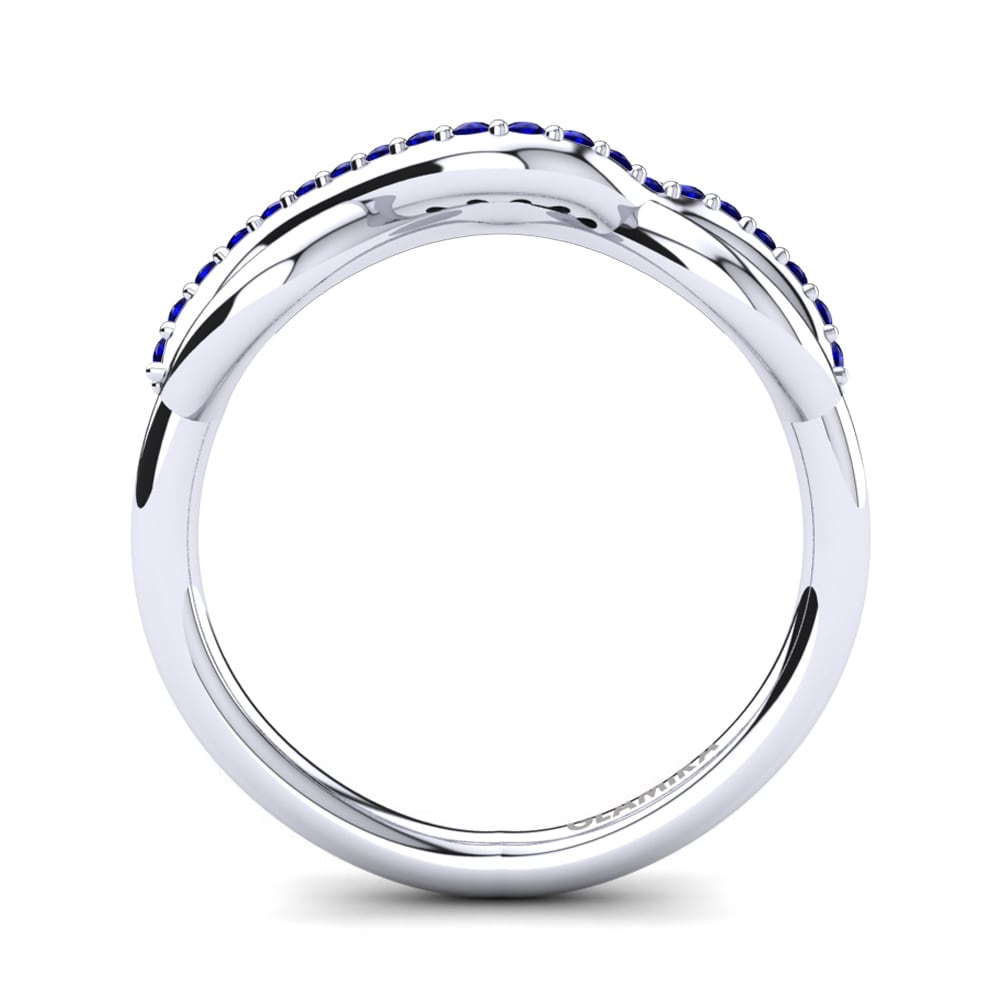 White Silver Dark Blue Zirconia Knuckle Ring Cirilia