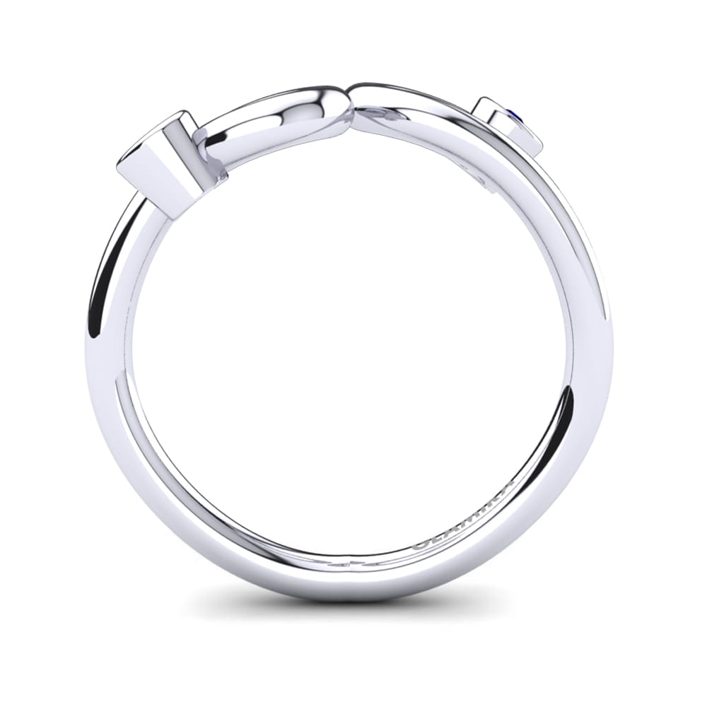 White Silver Dark Blue Zirconia Knuckle Ring Cleora