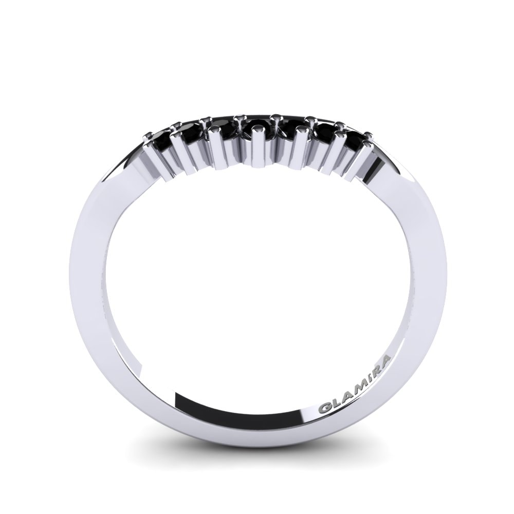 Black Sapphire Bridal Set Crinkly Ring B