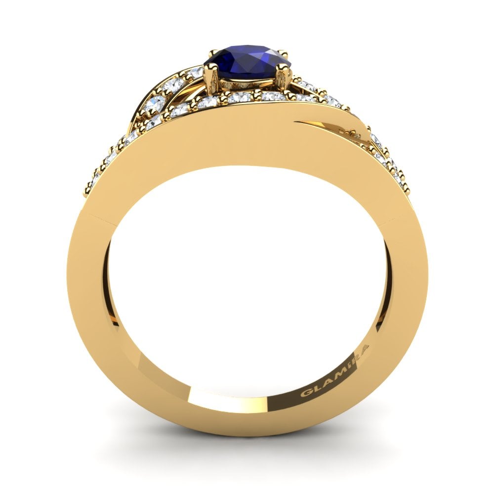 Circonita Azul Oscuro Set de Anillos Flamboyant Anillo A