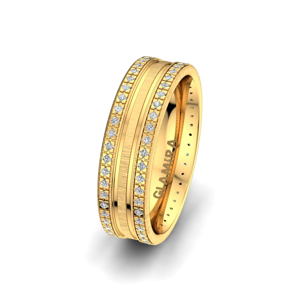 14k 黃色K金 女士结婚戒指 Adore Princess 7 mm