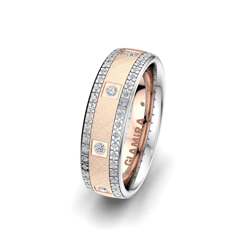 Or Rose & Blanc 14k Alliance pour femme Exotic Night 6 mm