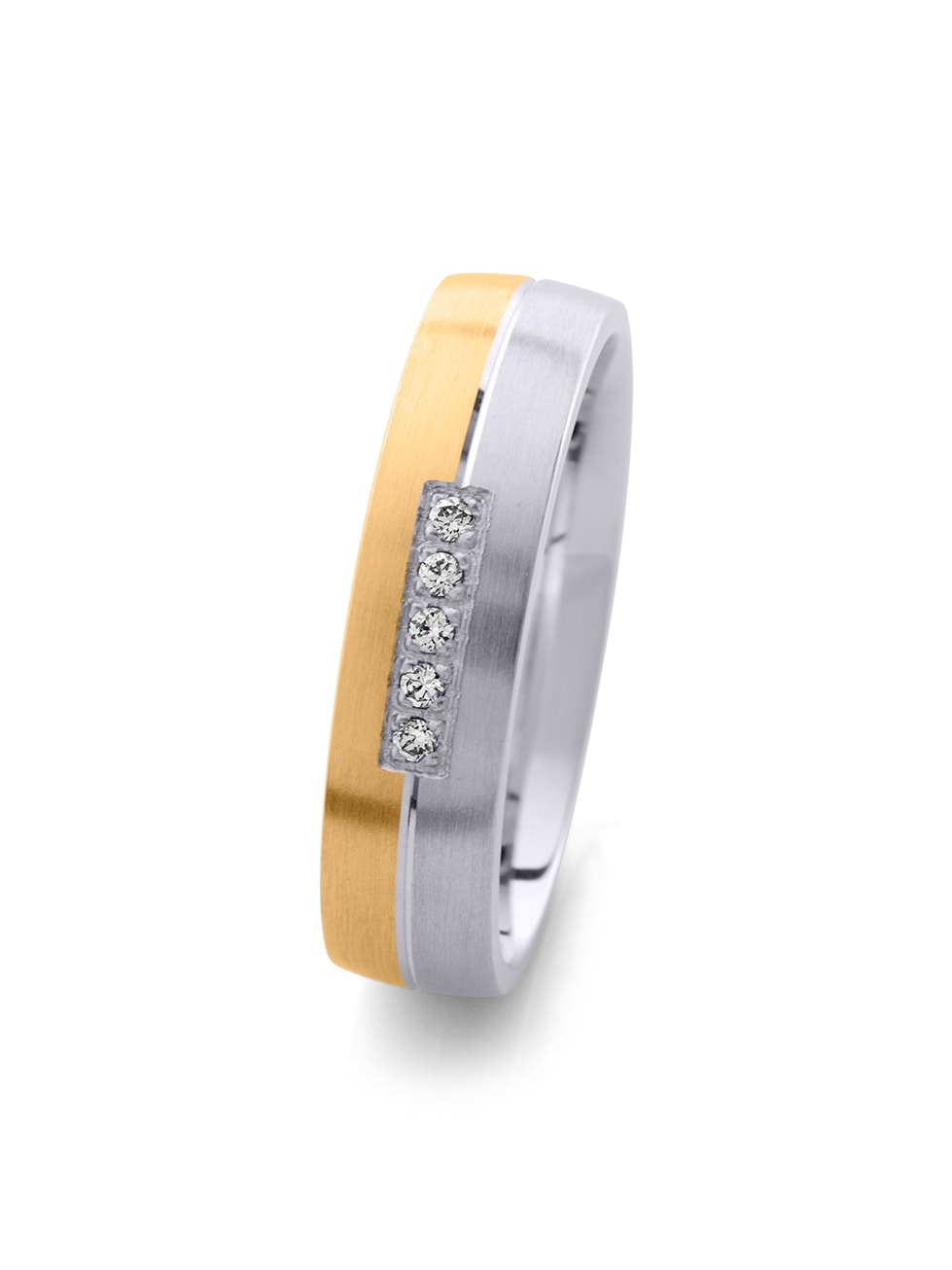 18ct White & Yellow Gold Women's Wedding Ring Immortal Efect