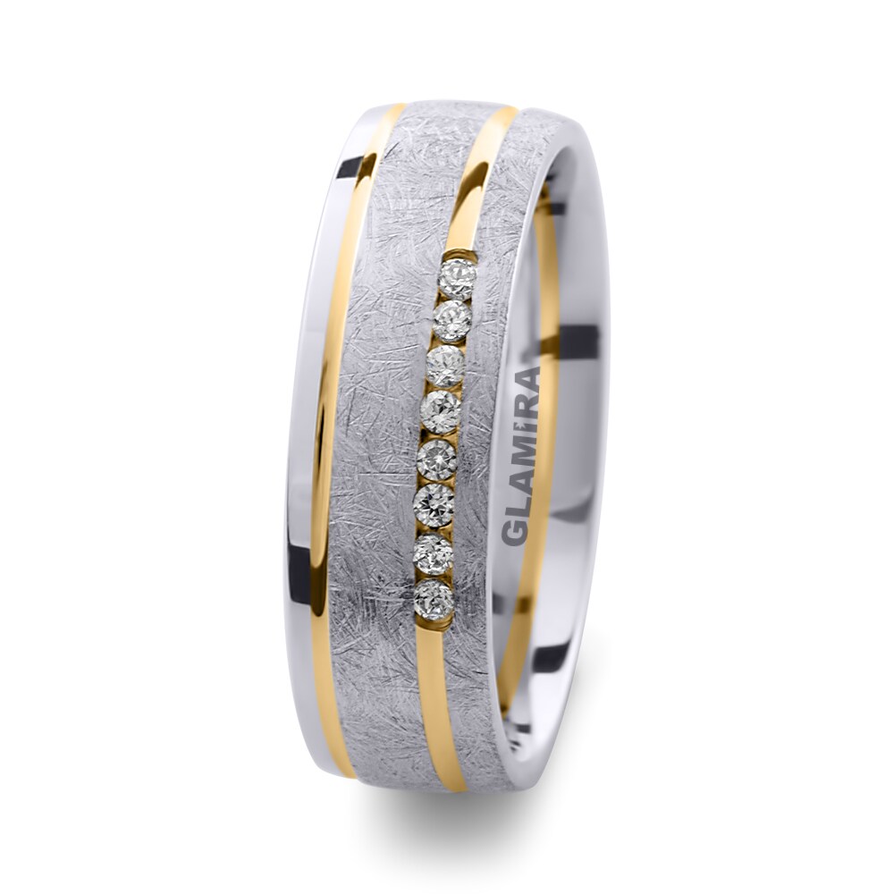 Weiß & Gelbgold 375 Labor-gezüchteter Diamant Damen trauring Immortal Heart Basic