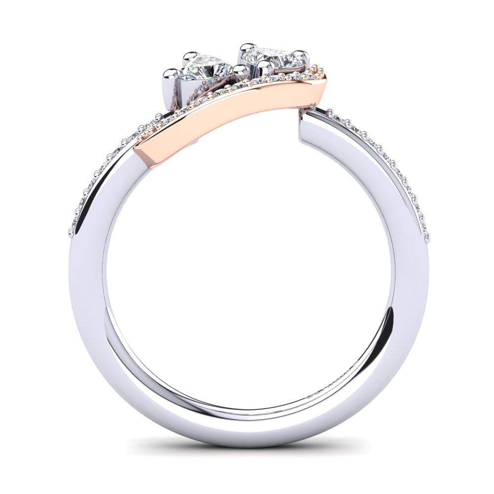 18ct White & Rose Gold White sapphire Ring Despoina