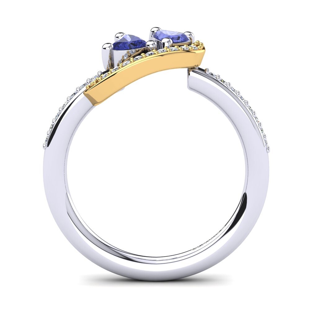 18ct White & Yellow Gold Tanzanite Ring Despoina
