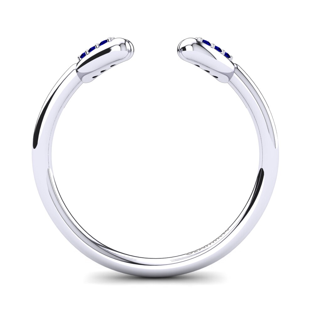 White Silver Dark Blue Zirconia Knuckle Ring Dilean