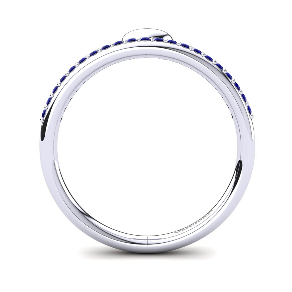 White Silver Dark Blue Zirconia Knuckle Ring Dorlisa