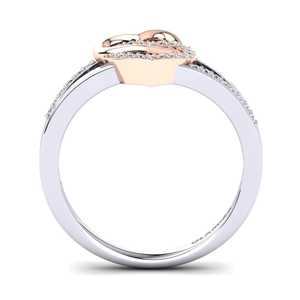 18ct White & Rose Gold White sapphire Ring Dylis